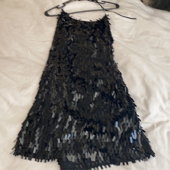BCBG Black Sequin Cocktail Dress - Picture 5 of 6